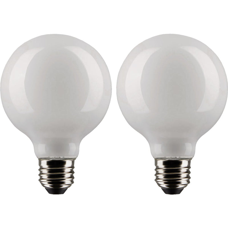 Satco Nuvo 40W Equivalent Warm White G25 Medium Frosted LED Decorative Light Bulb (2-Pack)