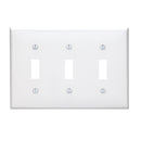 Leviton 3-Gang Thermoplastic Nylon Toggle Switch Wall Plate, White