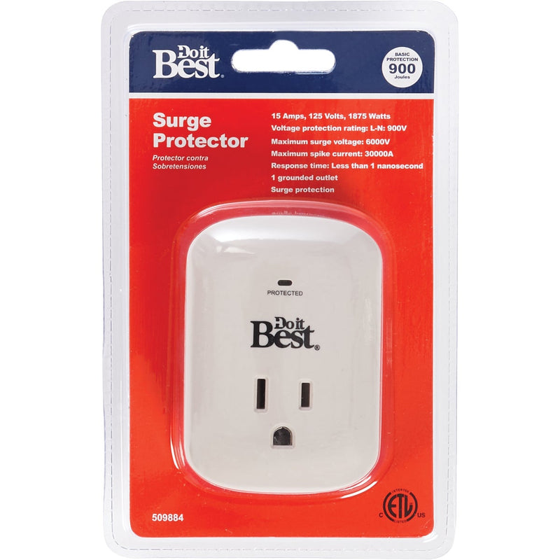 Do it Best 1-Outlet 15A Gray Surge Tap