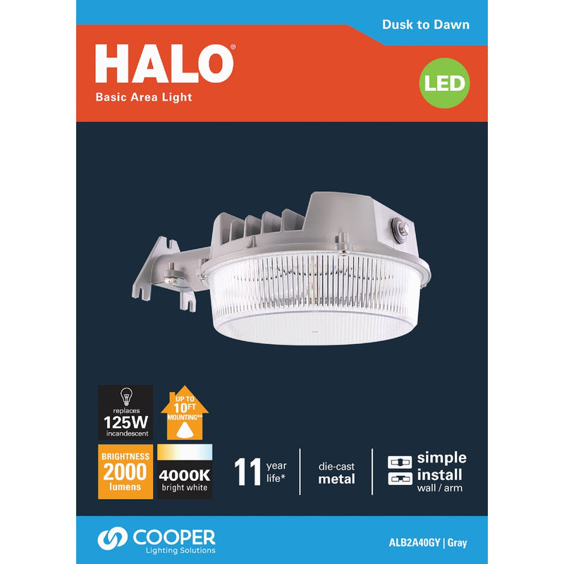 Halo Gray Dusk To Dawn LED Outdoor Area Light Fixture, 2000 Lm.