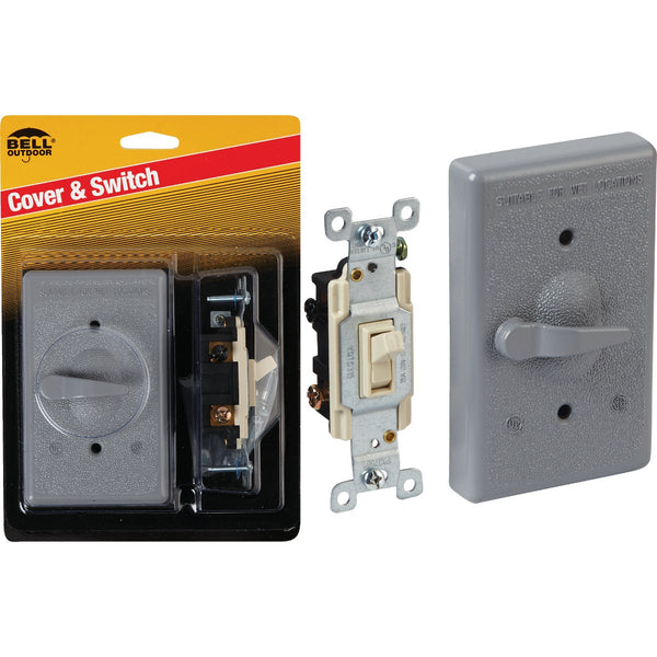 Bell 3-Way Vertical Mount Gray Weatherproof Outdoor Switch Cover