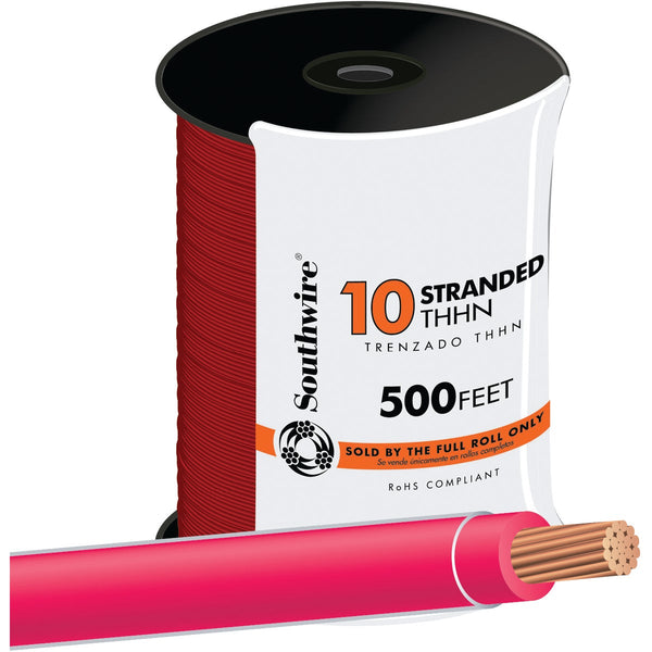 Southwire 500 Ft. 10 AWG Stranded Red THHN Electrical Wire