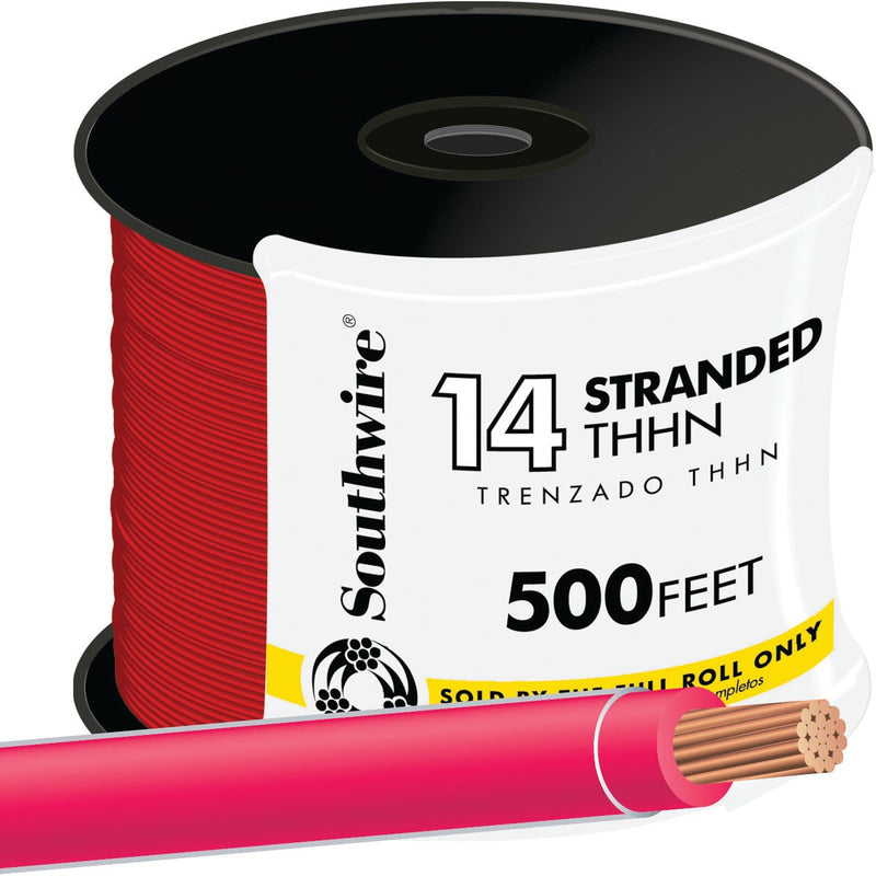 Southwire 500 Ft. 14 AWG Stranded Red THHN Electrical Wire