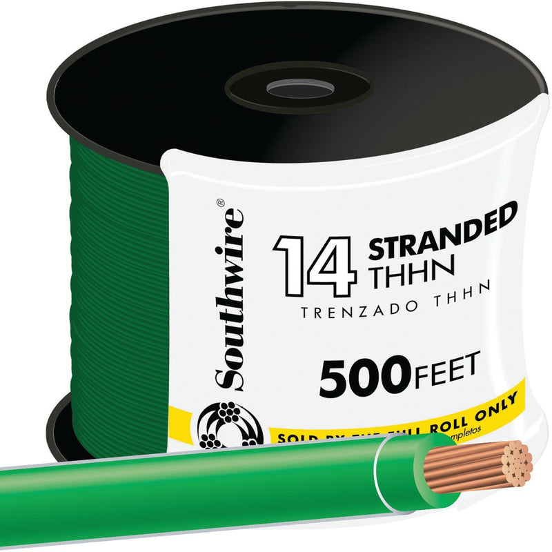 Southwire 500 Ft. 14 AWG Stranded Green THHN Electrical Wire