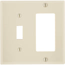 Leviton Decora 2-Gang Thermoset Single Toggle/Rocker Wall Plate, Ivory