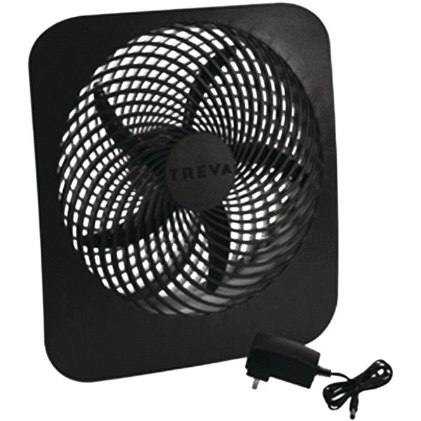 Treva 10 In. 2-Speed Gray Electric or Battery Operated Table Fan