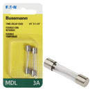 Bussmann 3A MDL Glass Tube Electronic Fuse (2-Pack)
