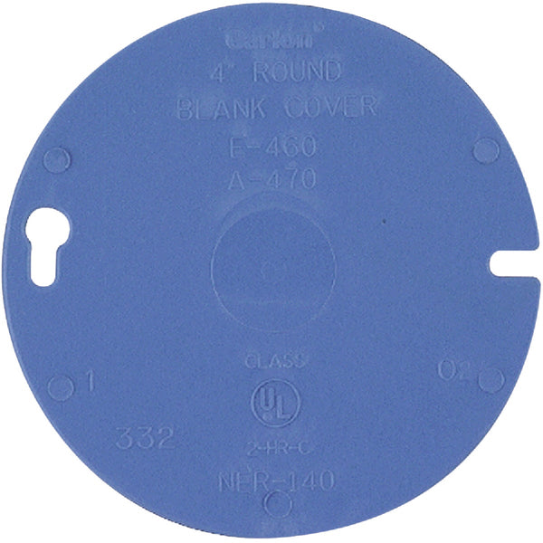 Carlon 4 In. Blank Blue Round Box Cover