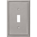 Amerelle Metro Line 1-Gang Cast Metal Toggle Switch Wall Plate, Brushed Nickel