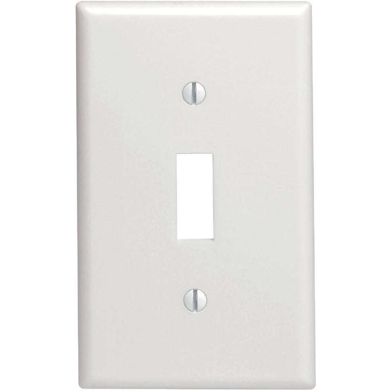 Leviton 1-Gang Thermoplastic Nylon Mid-Way Toggle Switch Wall Plate, White