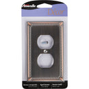 Amerelle Imperial Bead 1-Gang Cast Metal Outlet Wall Plate, Aged Bronze