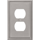 Amerelle Metro Line 1-Gang Cast Metal Outlet Wall Plate, Brushed Nickel