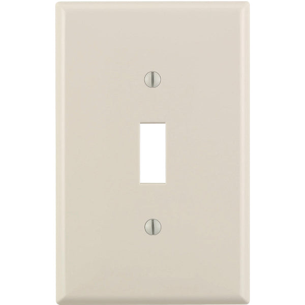 Leviton 1-Gang Thermoplastic Nylon Mid-Way Toggle Switch Wall Plate, Light Almond