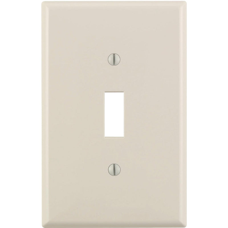 Leviton 1-Gang Thermoplastic Nylon Mid-Way Toggle Switch Wall Plate, Light Almond