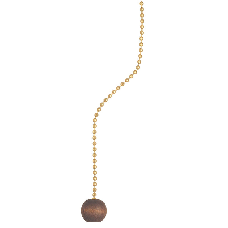 Westinghouse 36 In. Polished Brass Pull Chain with Walnut Ball Ornament