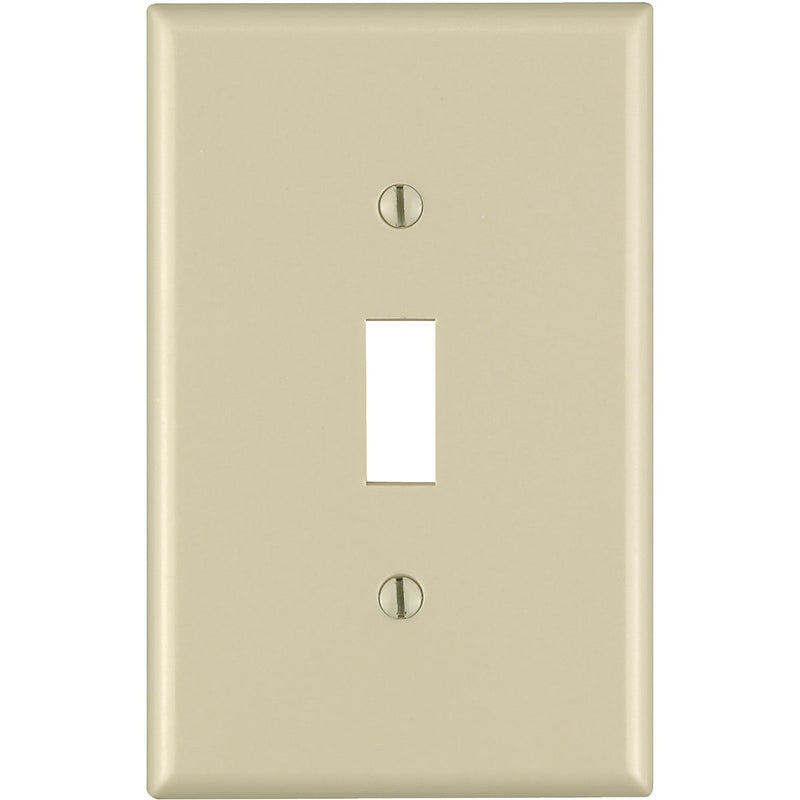 Leviton 1-Gang Thermoplastic Nylon Mid-Way Toggle Switch Wall Plate, Ivory