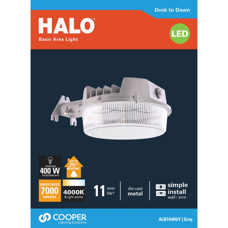 Halo Gray Dusk To Dawn LED Outdoor Area Light Fixture, 7000 Lm.