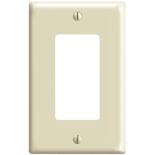 Leviton Mid-Way 1-Gang Smooth Plastic Rocker Decorator Wall Plate, Ivory