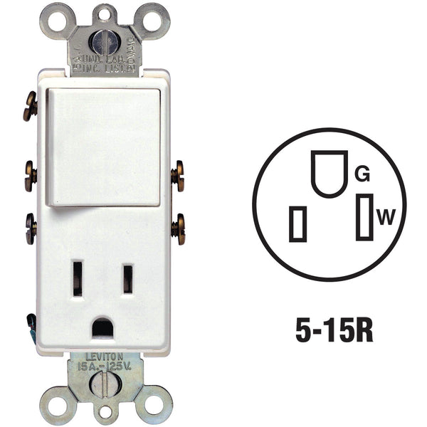 Leviton White 15A Switch & Outlet