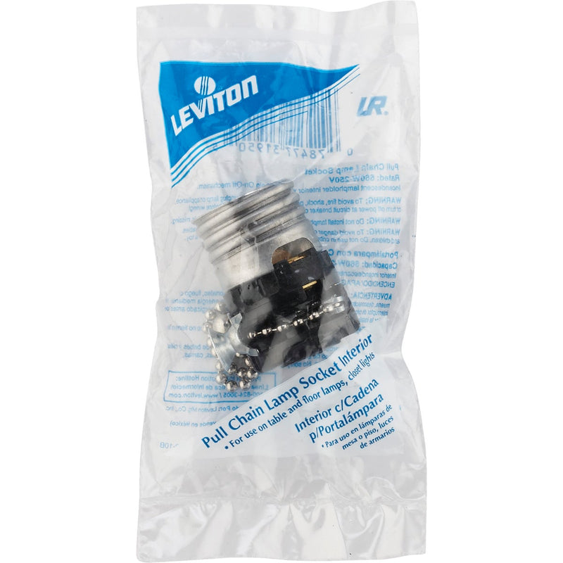 Leviton Pull Chain Medium Base Black Interior Lamp Socket