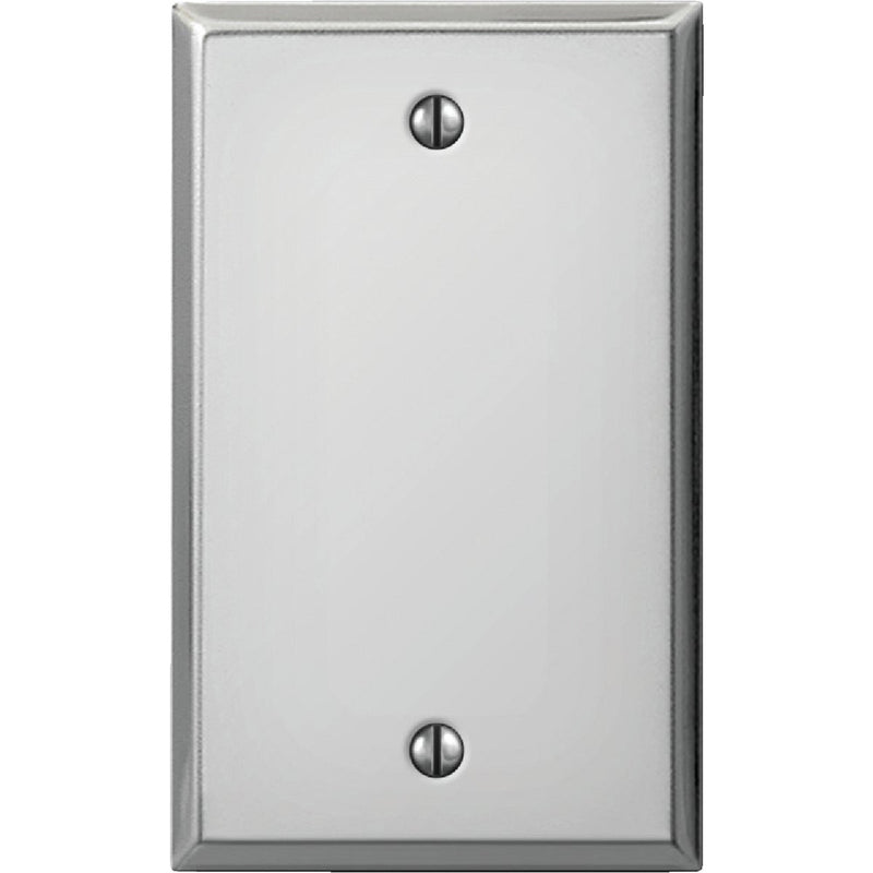 Amerelle 1-Gang Standard Stamped Steel Blank Wall Plate, Polished Chrome