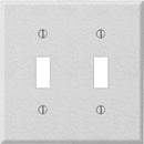 Amerelle PRO 2-Gang Stamped Steel Toggle Switch Wall Plate, White Wrinkle