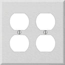 Amerelle PRO 2-Gang Stamped Steel Outlet Wall Plate, White Wrinkle