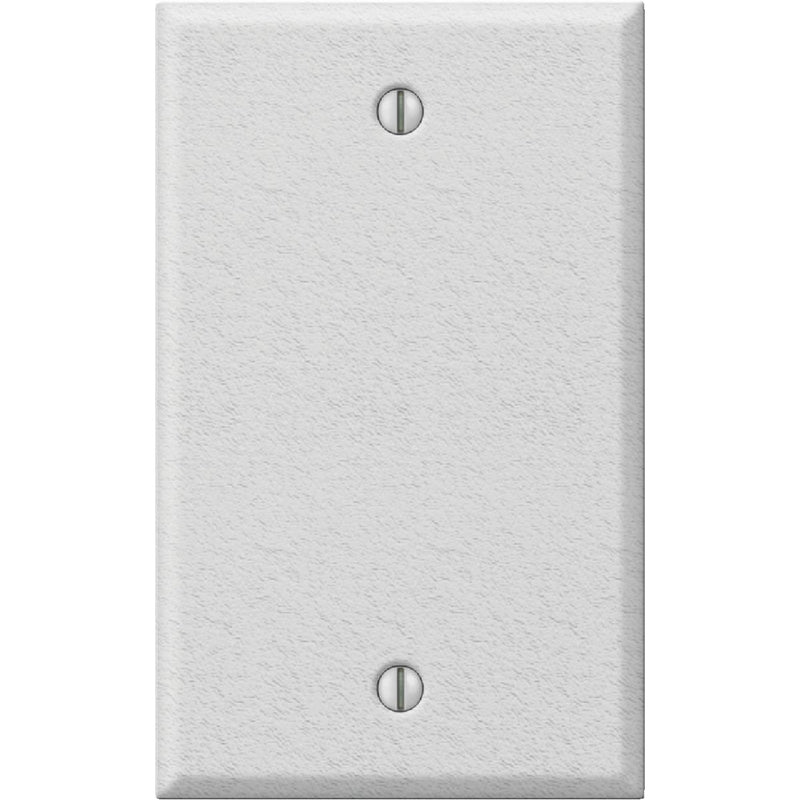 Amerelle 1-Gang Standard Stamped Steel Blank Wall Plate, White Wrinkle