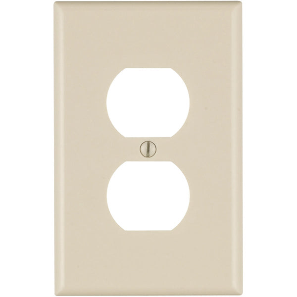 Leviton Mid-Way 1-Gang Smooth Plastic Outlet Wall Plate, Light Almond