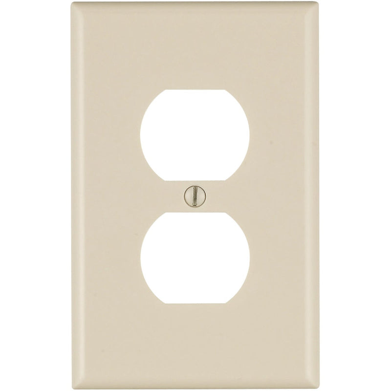 Leviton Mid-Way 1-Gang Smooth Plastic Outlet Wall Plate, Light Almond