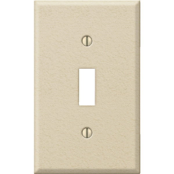 Amerelle PRO 1-Gang Stamped Steel Toggle Switch Wall Plate, Ivory Wrinkle