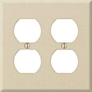 Amerelle PRO 2-Gang Stamped Steel Outlet Wall Plate, Ivory Wrinkle