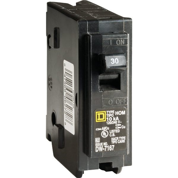 Square D Homeline 30A Single-Pole Standard Trip Circuit Breaker