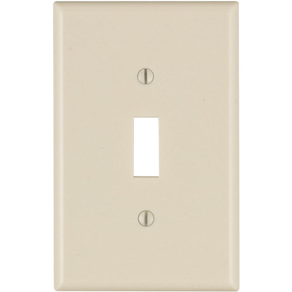 Leviton 1-Gang Smooth Plastic Mid-Way Toggle Switch Wall Plate, Light Almond