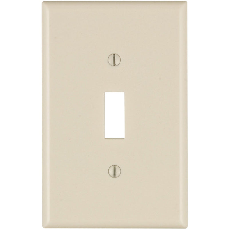 Leviton 1-Gang Smooth Plastic Mid-Way Toggle Switch Wall Plate, Light Almond