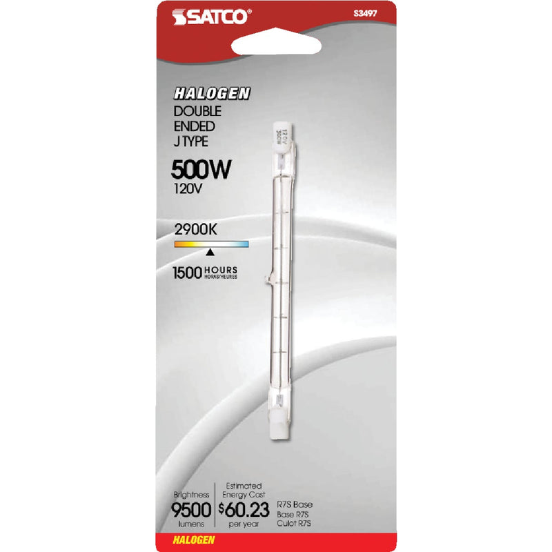 Satco 500W 120V Clear R7S Base T3 Halogen Work Light Bulb