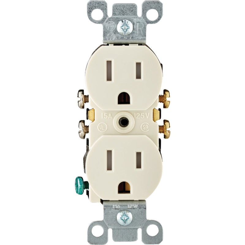 Leviton 15A Light Almond Tamper Resistant 5-15R Duplex Outlet