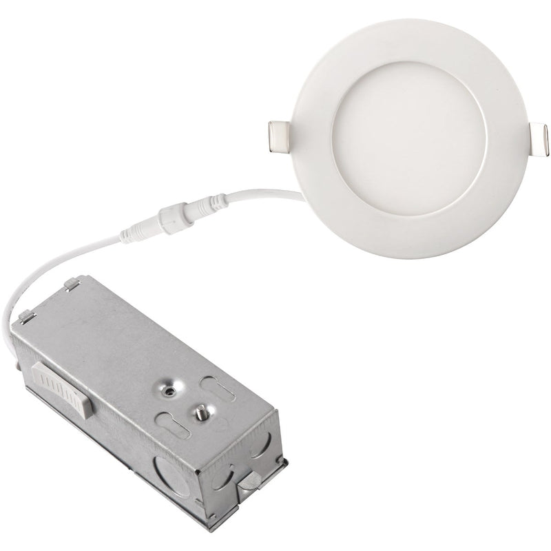 4 In. New Construction IC Rated White CCT Tunable Slim LED Downlight, 650 Lm.