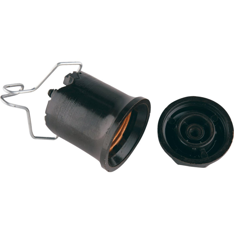 Leviton Keyless Medium Base Black Outdoor Pin Lamp Socket