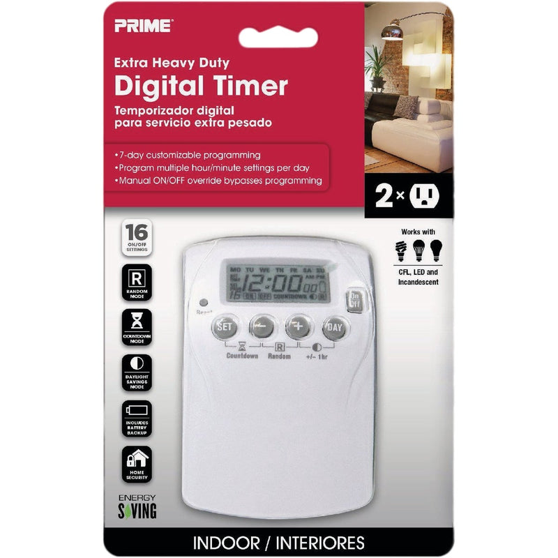 Prime 125V Indoor 7-Day Digital Timer