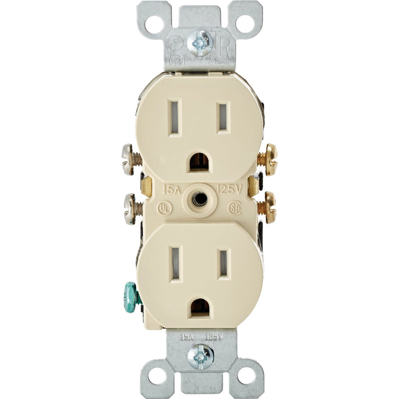 Leviton 15A Ivory Tamper Resistant 5-15R Duplex Outlet (10-Pack)