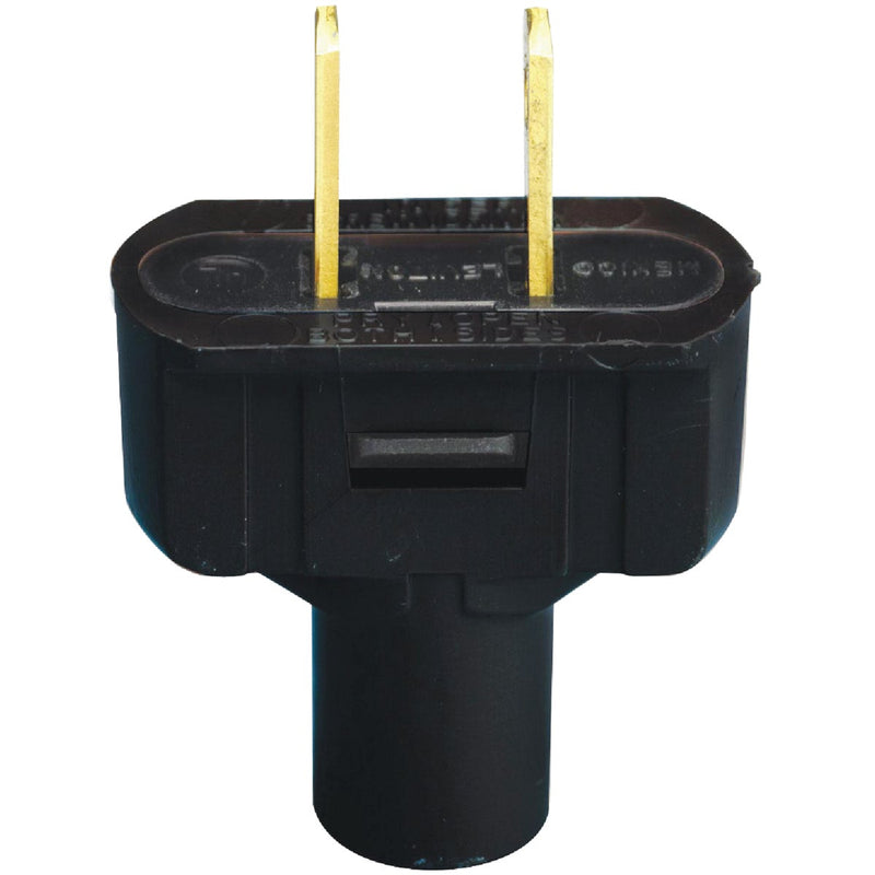 Leviton 15A 125V 2-Wire 2-Pole Vinyl Cord Plug, Black
