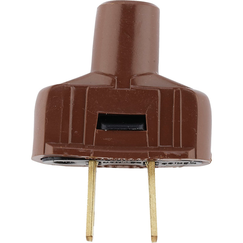 Leviton 15A 125V 2-Wire 2-Pole Vinyl Cord Plug, Brown