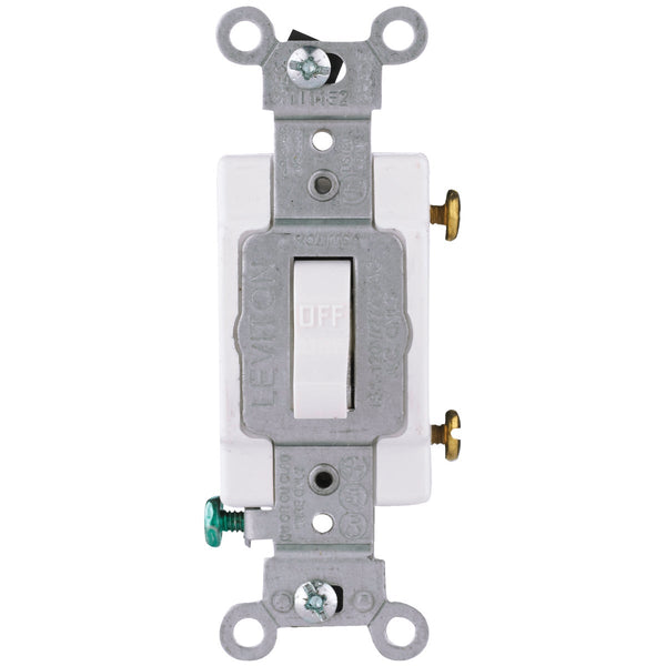 Leviton Commercial Grade 20 Amp Toggle Single Pole Switch, White