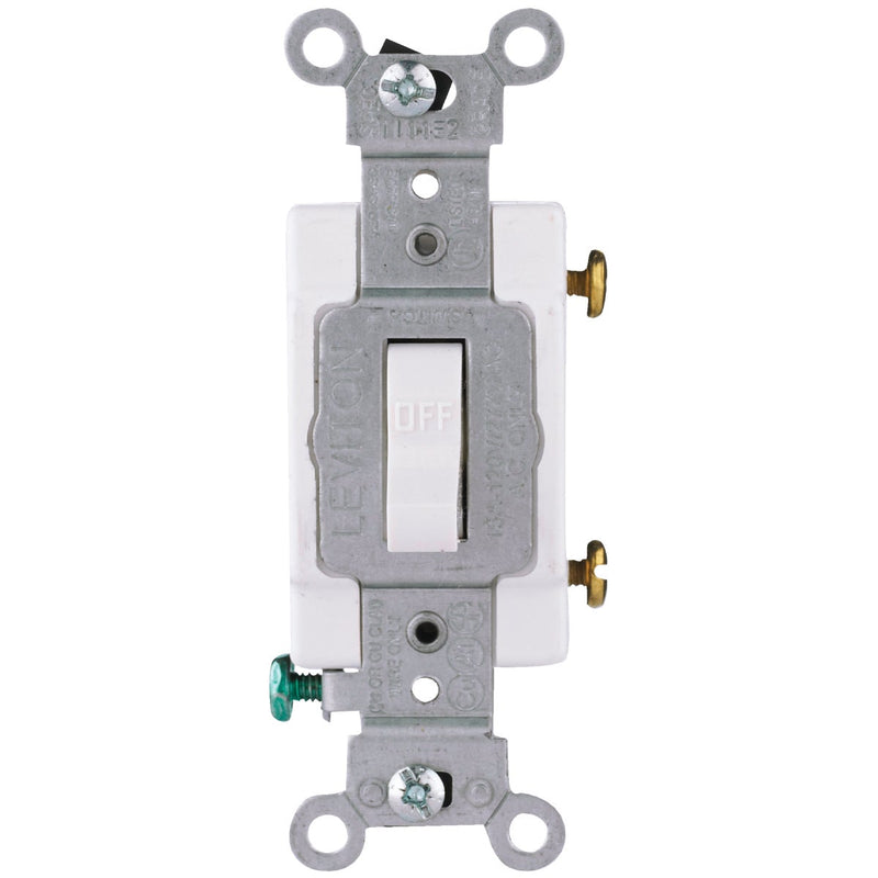 Leviton Commercial Grade 20 Amp Toggle Single Pole Switch, White