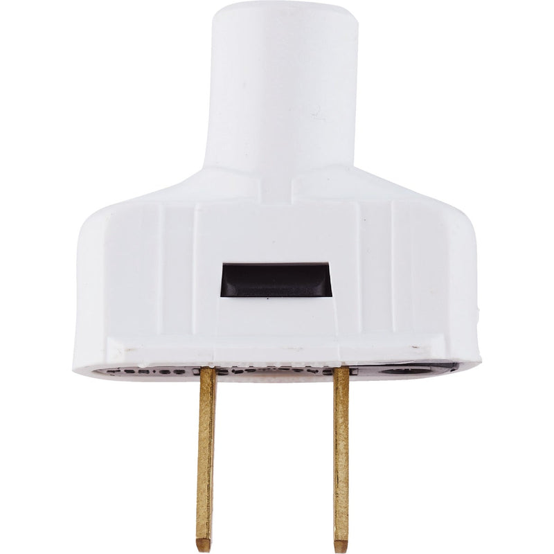 Leviton 15A 125V 2-Wire 2-Pole Vinyl Cord Plug, White