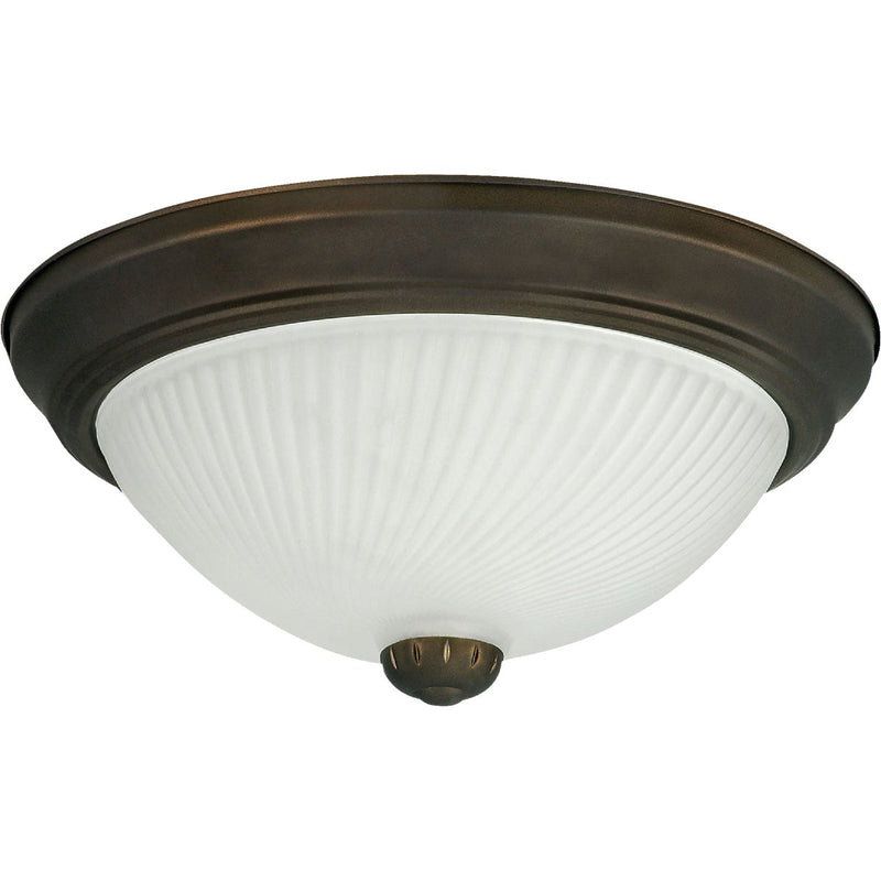 Home Impressions 11 In. Oil Rubbed Bronze Incandescent Flush Mount Ceiling Light Fixture (2-Pack)