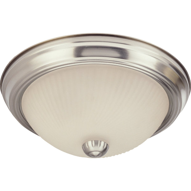 Home Impressions 11 In. Brushed Nickel Incandescent Flush Mount Ceiling Light Fixture (2-Pack)