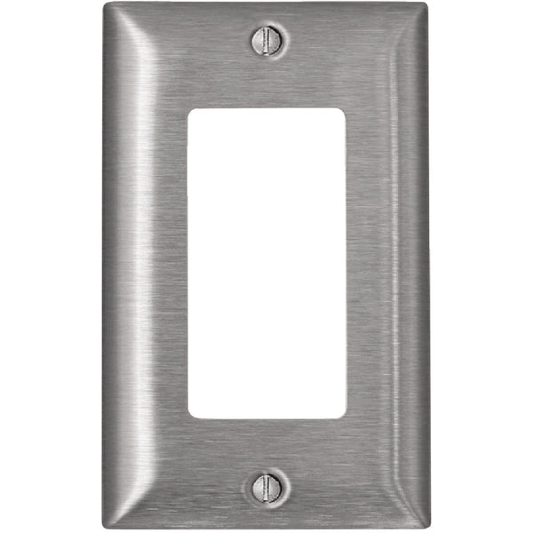 Leviton Decora 1-Gang Stainless Steel Magnetic Rocker C-Series Decorator Wall Plate, Stainless Steel