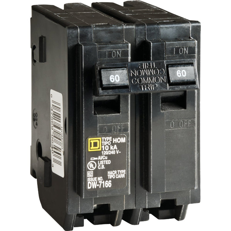 Square D Homeline 60A Double-Pole Standard Trip Circuit Breaker